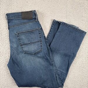 Lucky Brand 410 Athletic Straight Jeans Mens 34x32 (fit 34x30) Blue Stretch
